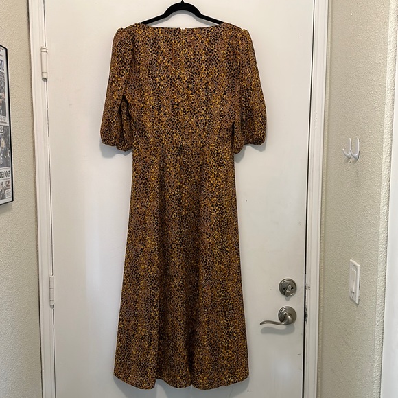 WAYF Leopard Faux Wrap Midi Dress - Picture 4 of 8